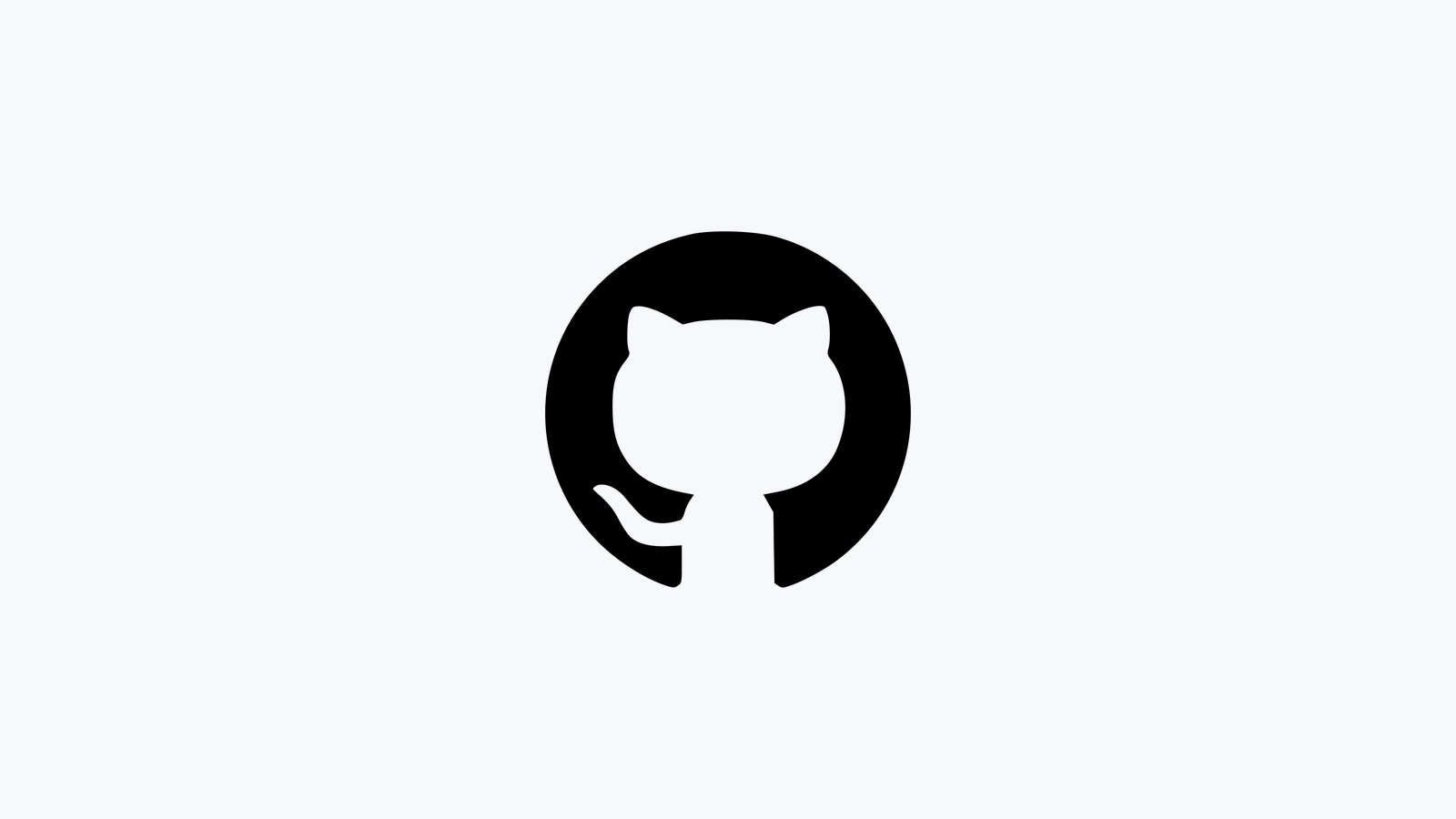 Logo GitHub berbentuk siluet kucing-gurita berwarna hitam di atas latar abu-abu muda