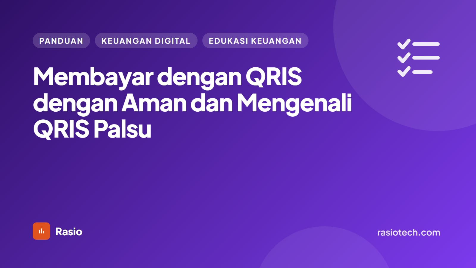 Kartu ilustrasi Rasio kategori Panduan bertuliskan Membayar dengan QRIS dengan Aman dan Mengenali QRIS Palsu