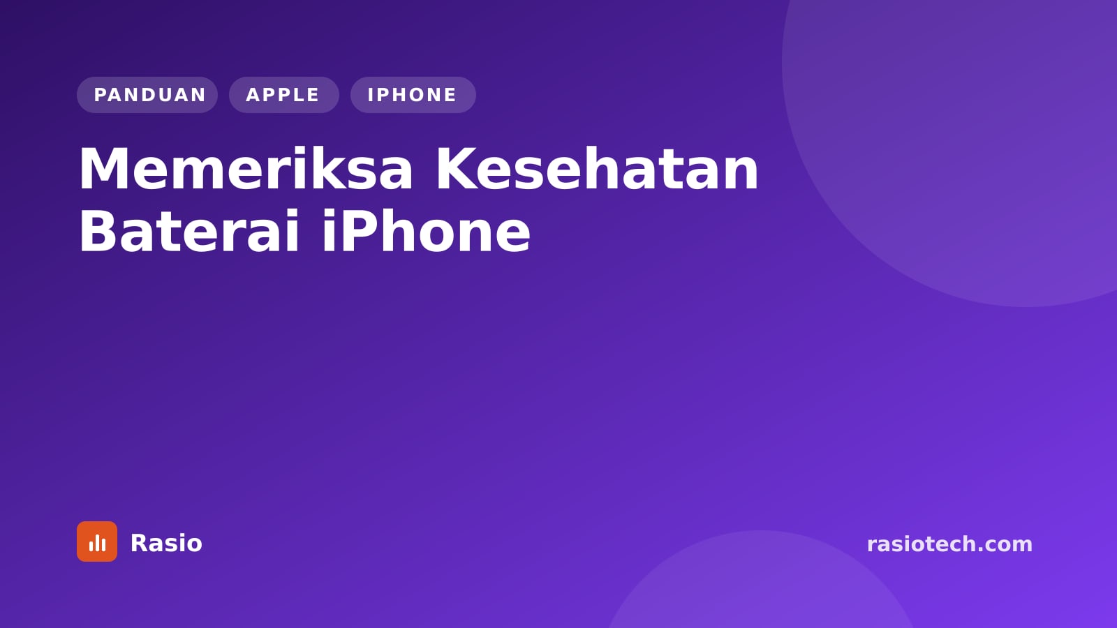 Kartu ilustrasi Rasio kategori Panduan bertuliskan Memeriksa Kesehatan Baterai iPhone